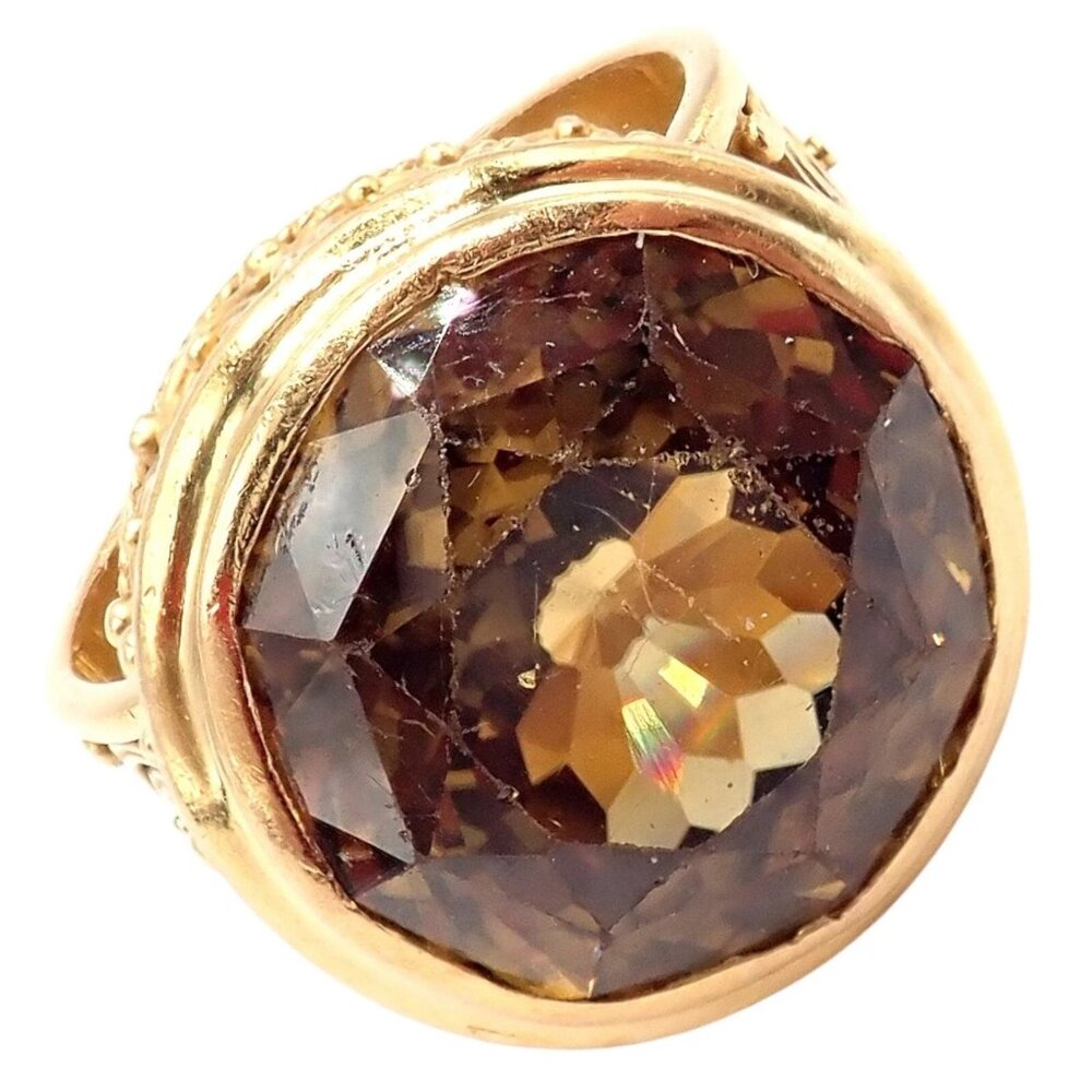 Carolyn Tyler 22k Yellow Gold Seven Seas Large Golden Yellow Zircon Ring